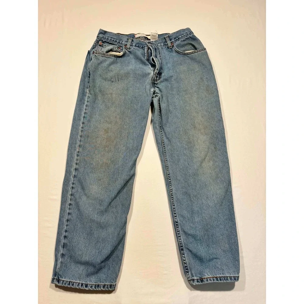 Levis 550 Relaxed Fit Jeans Mens 36x30 Light Wash Blue Denim Vintage Tapered‎
